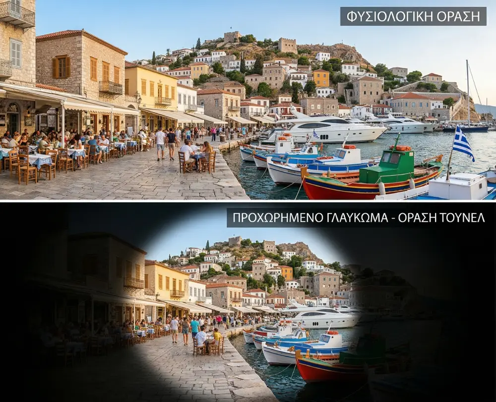 γλαύκωμα πως μοιάζει η όραση πως θα βλέπω. Οφθαλμίατρος Σέρρες